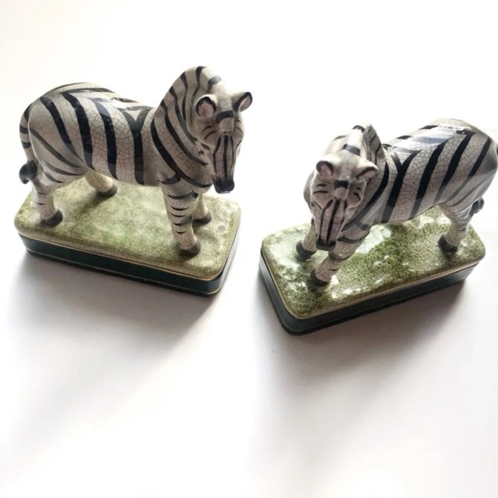 Vintage Ceramic Zebra Bookends Pair - Picture 4 of 5